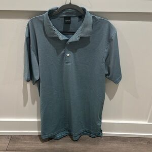 Blue Polo Shirt with Classic Design and Short Sleeves